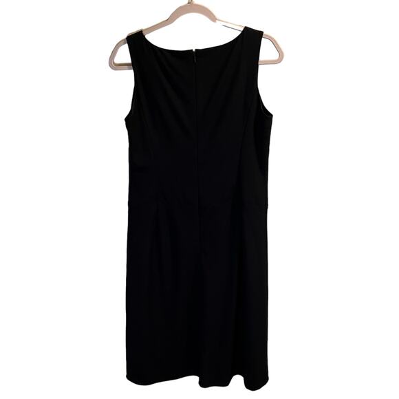 Ann Taylor Loft Asymmetric Neck Wool Blend Sheath Dress Size 6 Black Sleeveless - Picture 6 of 11